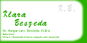 klara beszeda business card